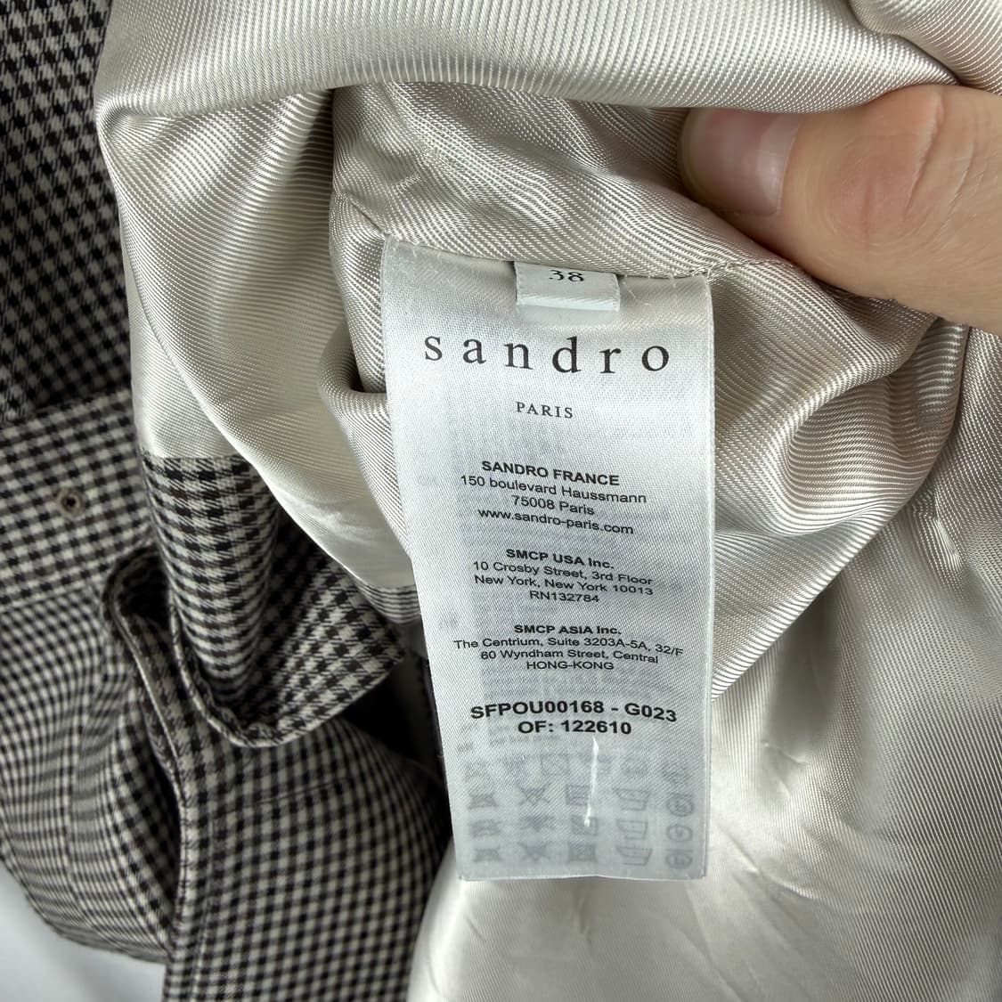 38) 산드로 체크패턴 트렌치 코트 상품이미지6