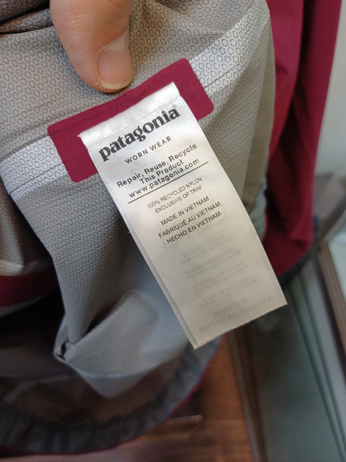 파타고니아 여성 스트레치 레인 후드 바람막이 자켓 M 버건디 상품이미지5