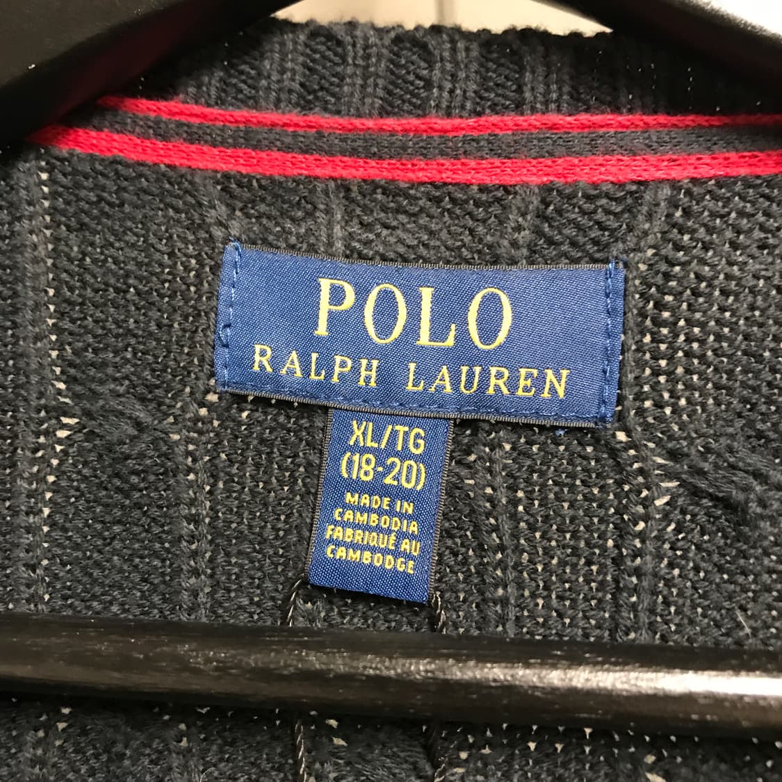 폴로 랄프로렌 케이블 니트 블랙 XL 상품이미지5