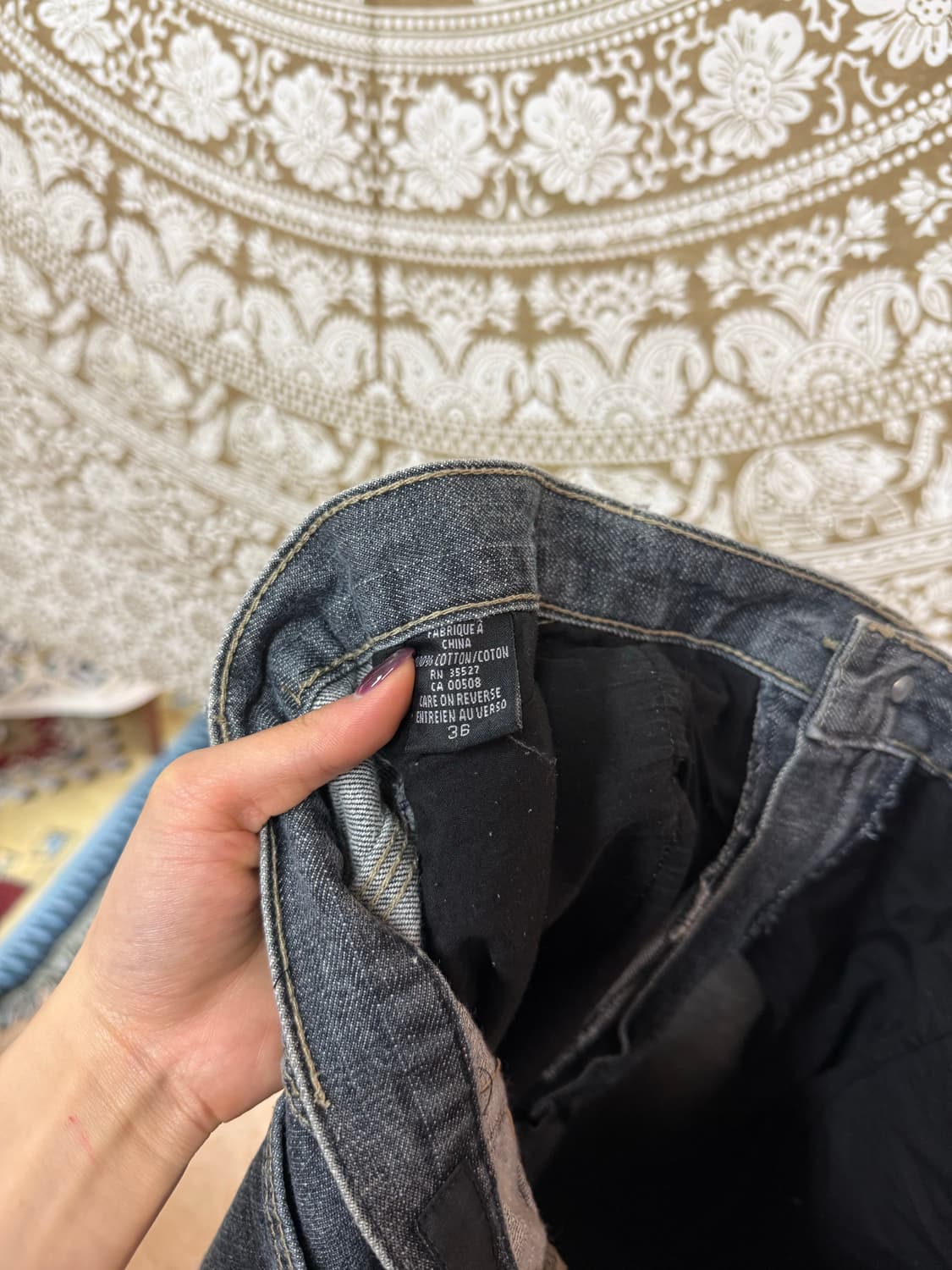 마리떼프랑소와저버 빈티지 패치 흑청 카펜터 데님팬츠(Z1048) 상품이미지6