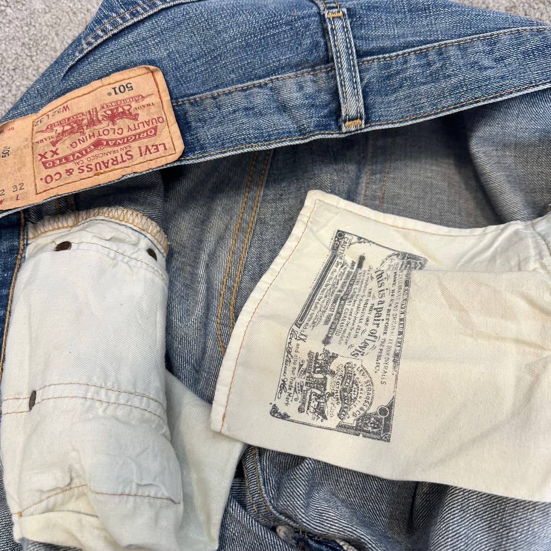 리바이스501 오리지널 워싱 데님 팬츠(32) 상품이미지3