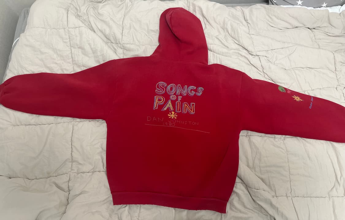 디스이즈네버댓 디네댓 Daniel Johnston 레드 후드집업 M 상품이미지2