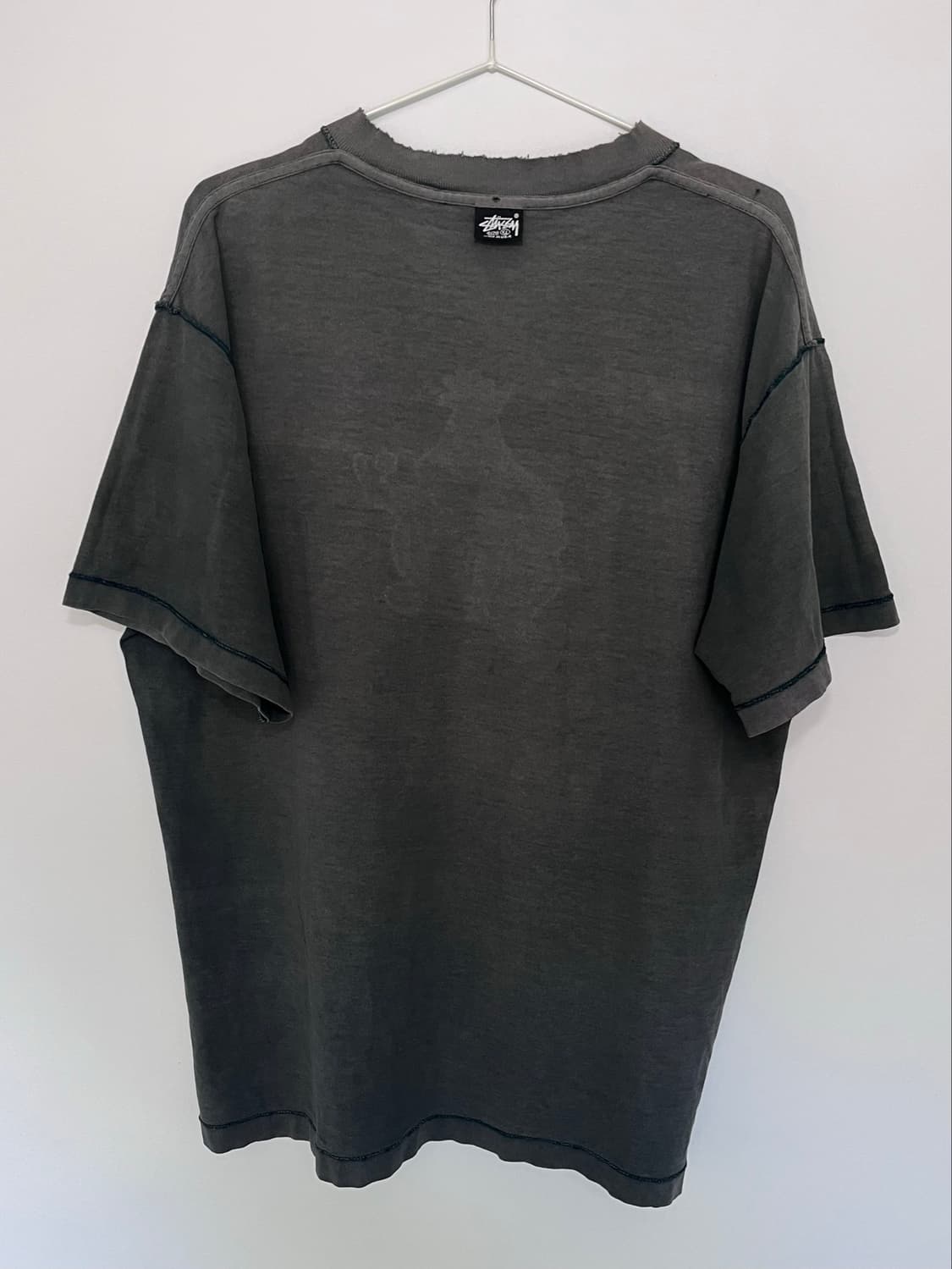90s Stussy Mr.Blob 페이디드 다크 그린 티셔츠 상품이미지4