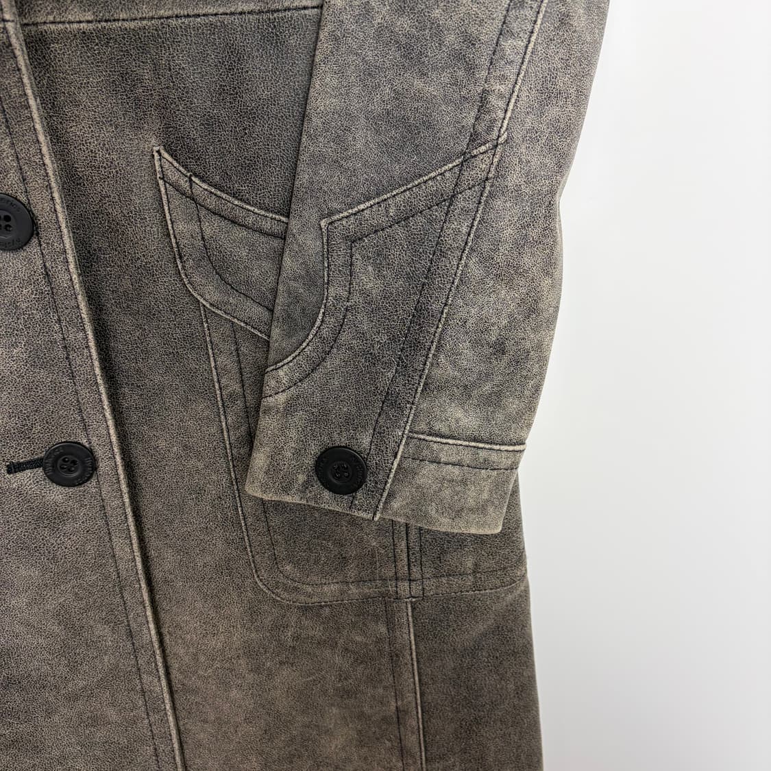 히스테릭글래머 빈티지 가공 가죽 코트 상품이미지6