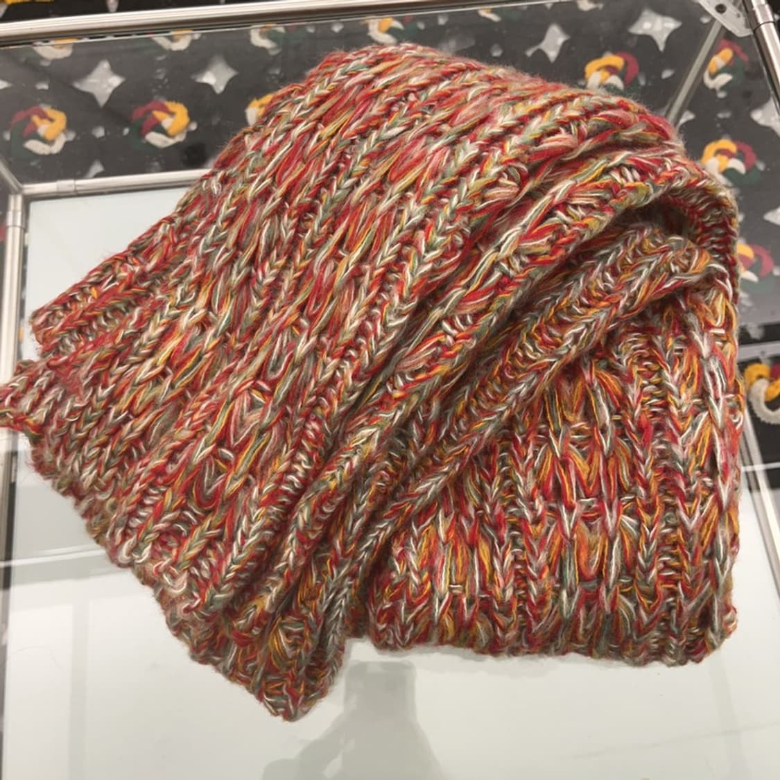빈티지 키치 멀티컬러 니트 뜨개 목도리 C07516 상품이미지3
