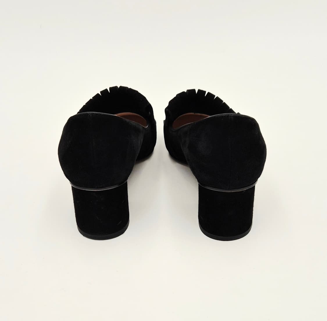 구찌 GG 금장 블랙 스웨이드 블록 힐 로퍼 35 상품이미지6