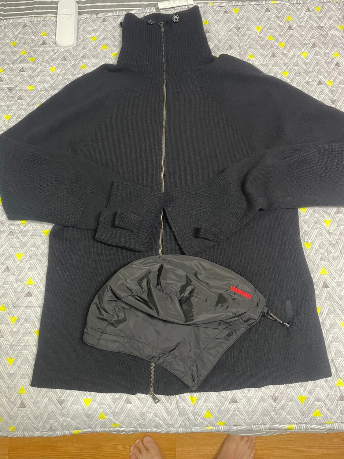 00s 프라다 스포츠 투웨이 니트 후드 집업 상품이미지1