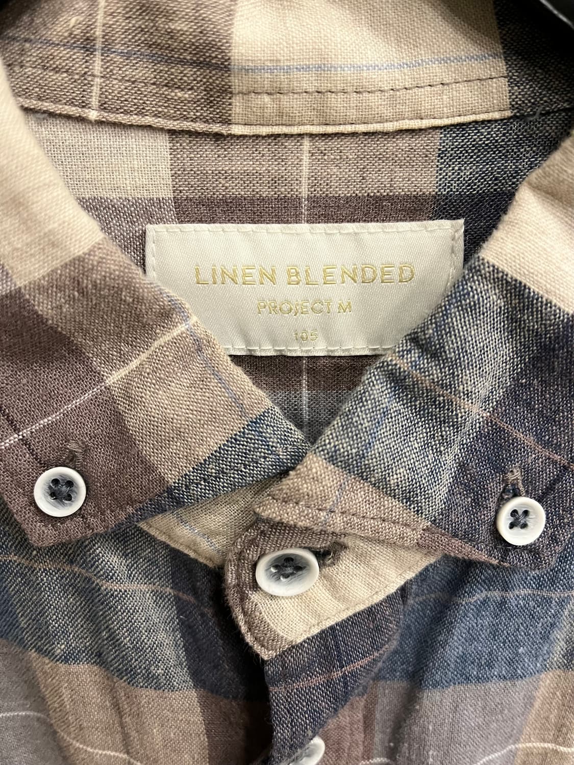 프로젝트엠 린넨 체크 남방 상품이미지3