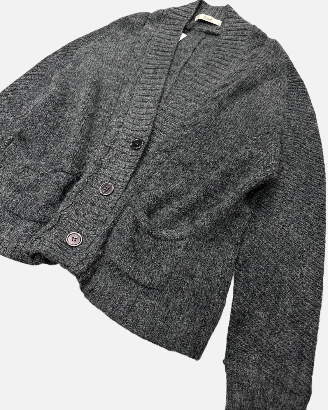charcoal alpaca wool cardigan 상품이미지4