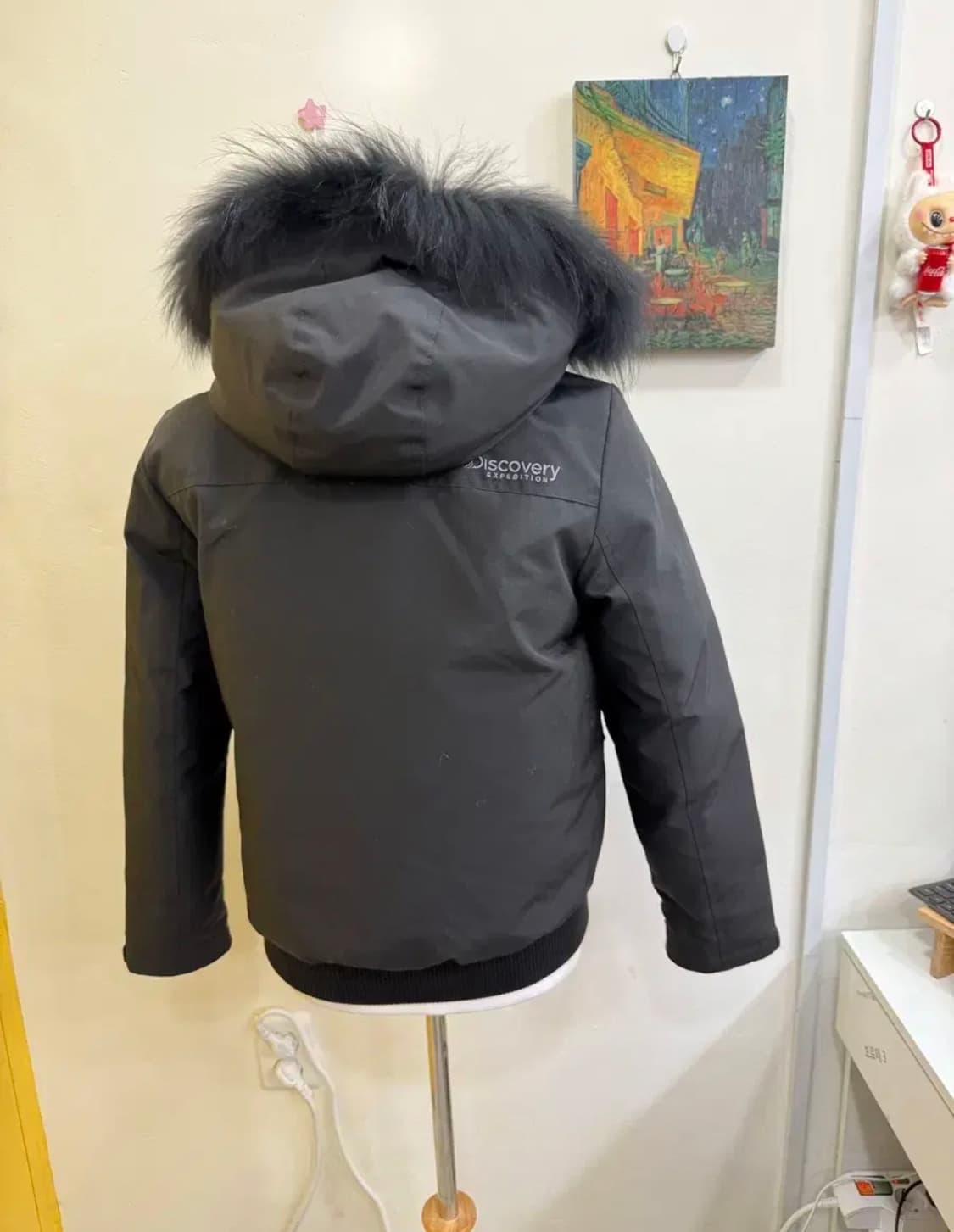 Discovery Expedition 블랙 숏 다운패딩/퍼후드/85/XS 상품이미지6