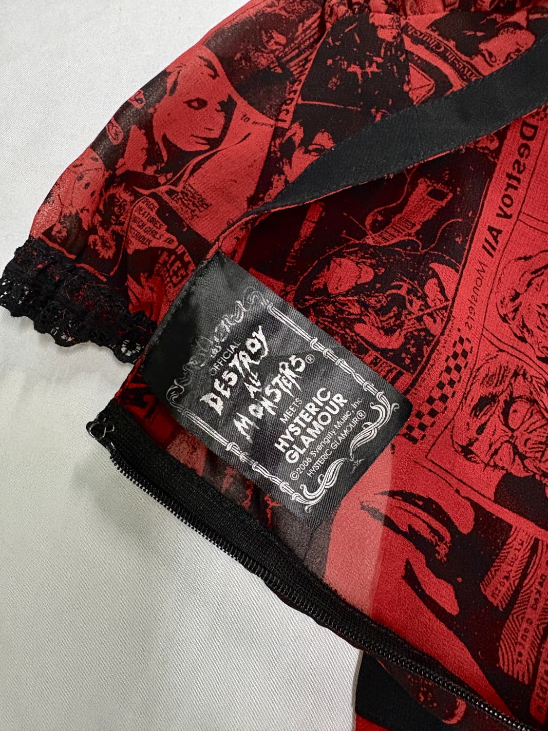 히스테릭글래머 레드 반팔 블라우스 상품이미지3