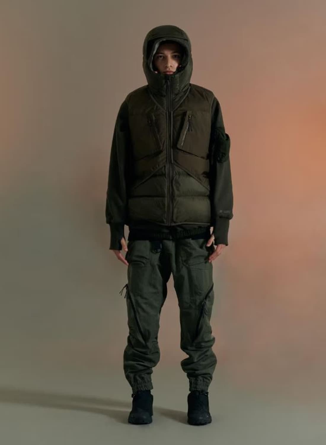 새상품(XL)밥캣 하드쉘 레이어드 다운 베스트 조끼패딩 카키 상품이미지3