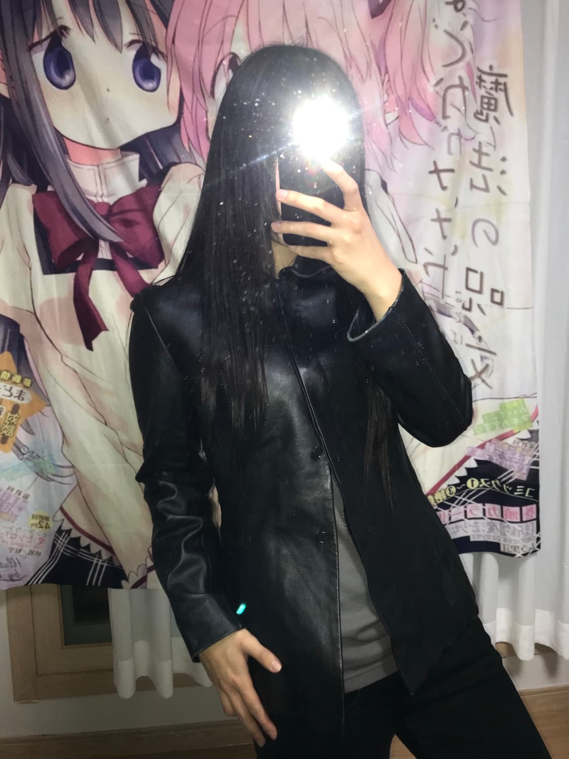 블랙 슬림핏 레더자켓 상품이미지6