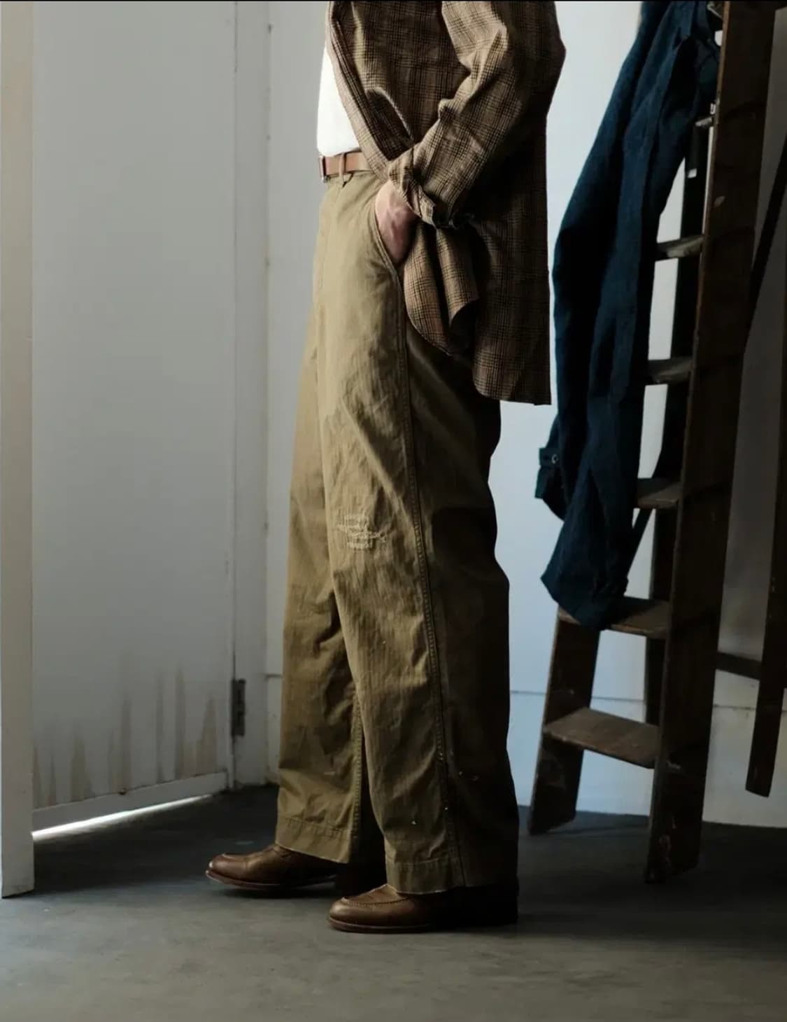 [2]피그벨 HBT 밀 트라우저 올리브 상품이미지2