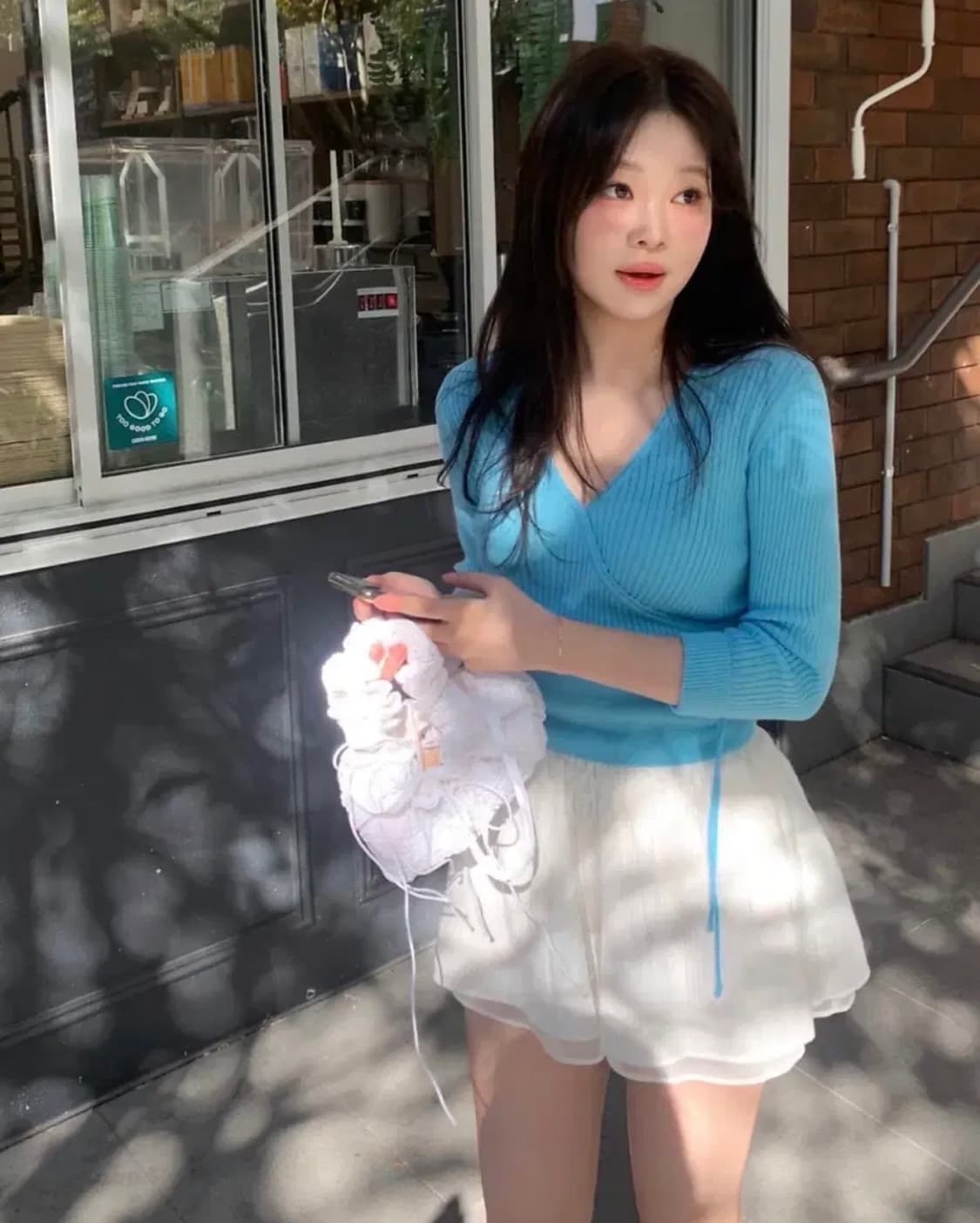 베르니 소프 레이어드 쇼츠 화이트 상품이미지1