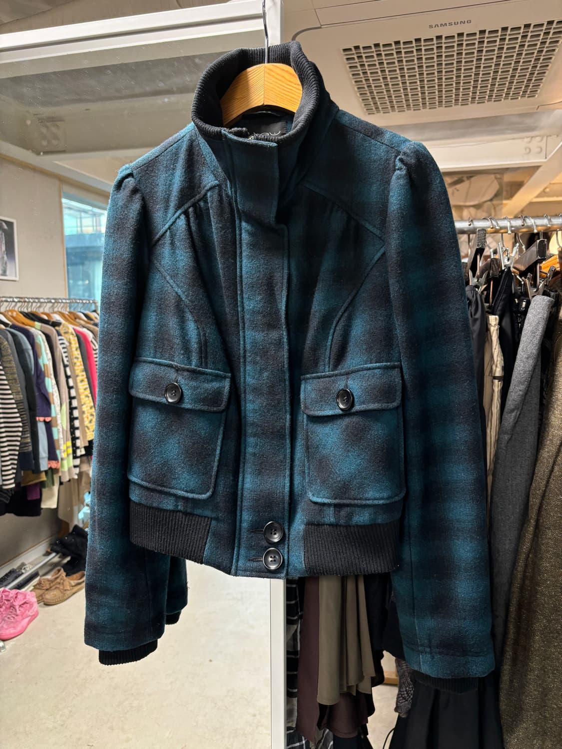 New look 체크 울자켓 상품이미지3