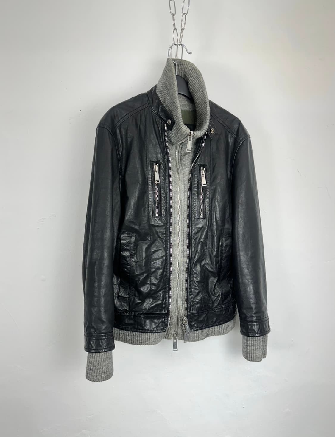 DSQUARED 2 Hybrid Knit-Trim Calf Leather 상품이미지1