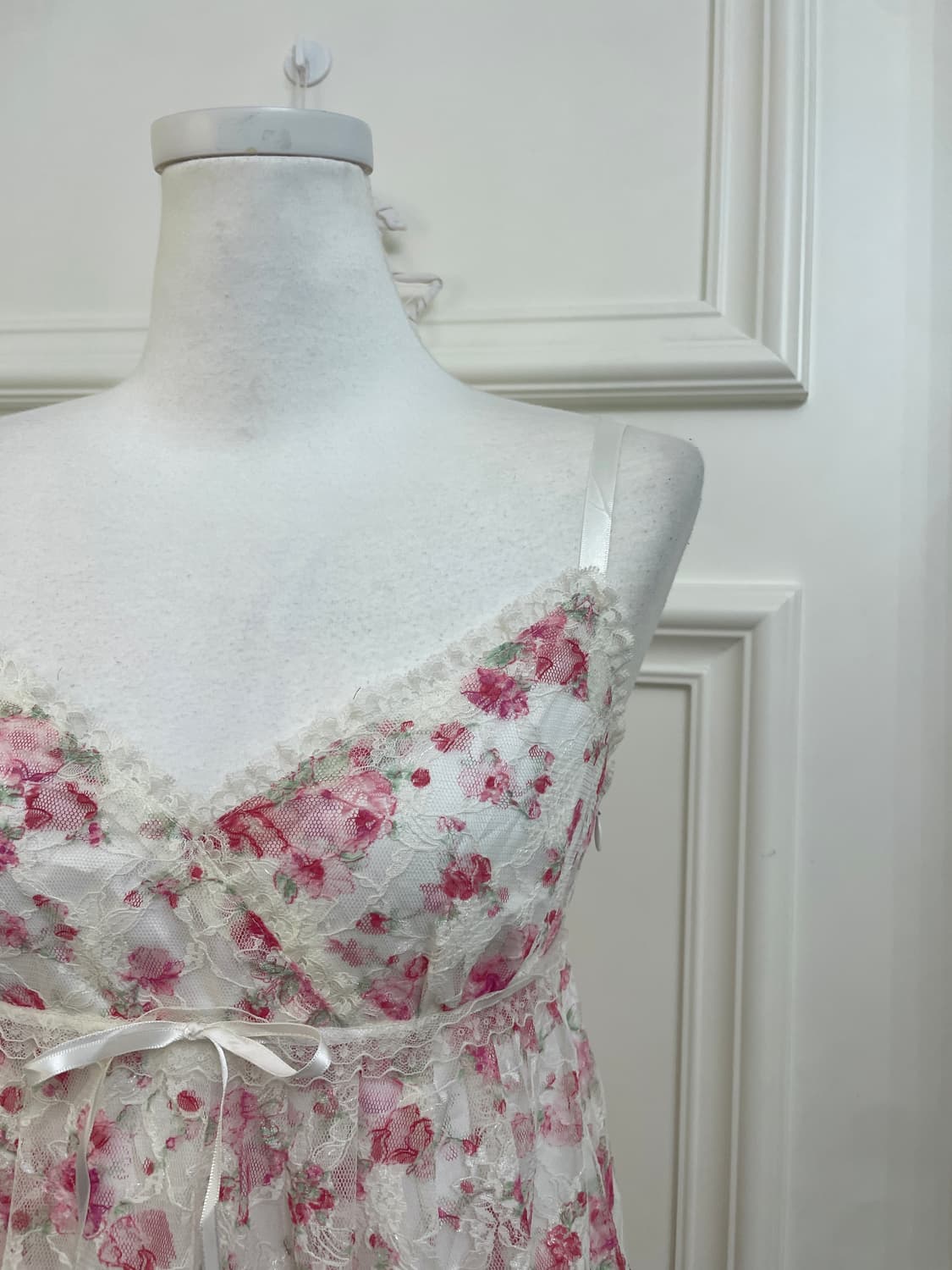 pink flower lace lovely fairy midi opc 상품이미지7