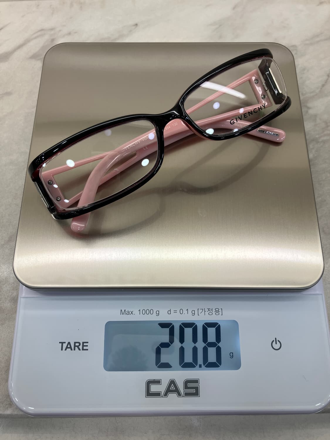 B42 지방시 GIVENCHY 레드핑크 스퀘어 큐빅 뿔테 안경 상품이미지10