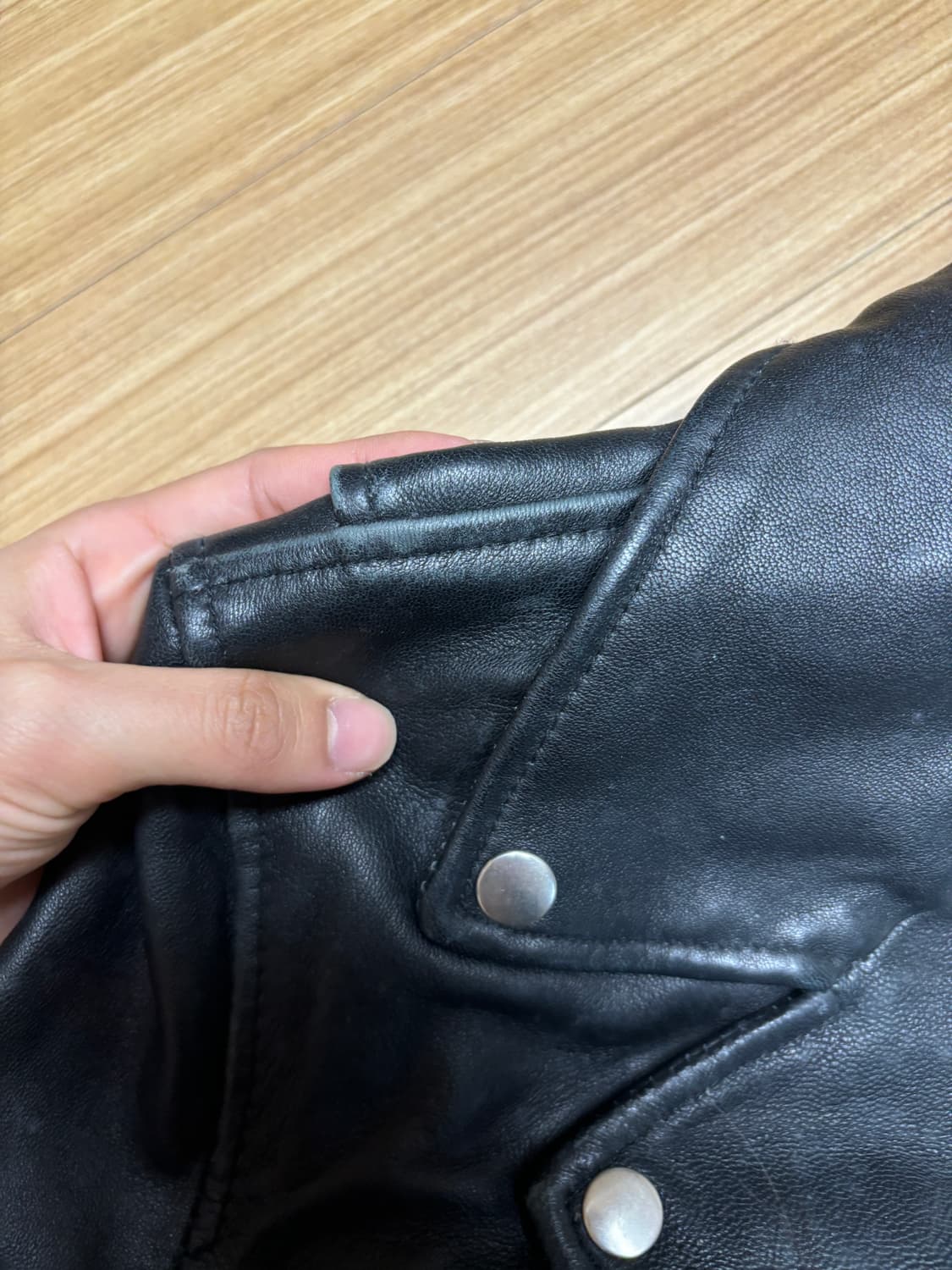 스나이델 램스킨 크롭 라이더 레더자켓 상품이미지10