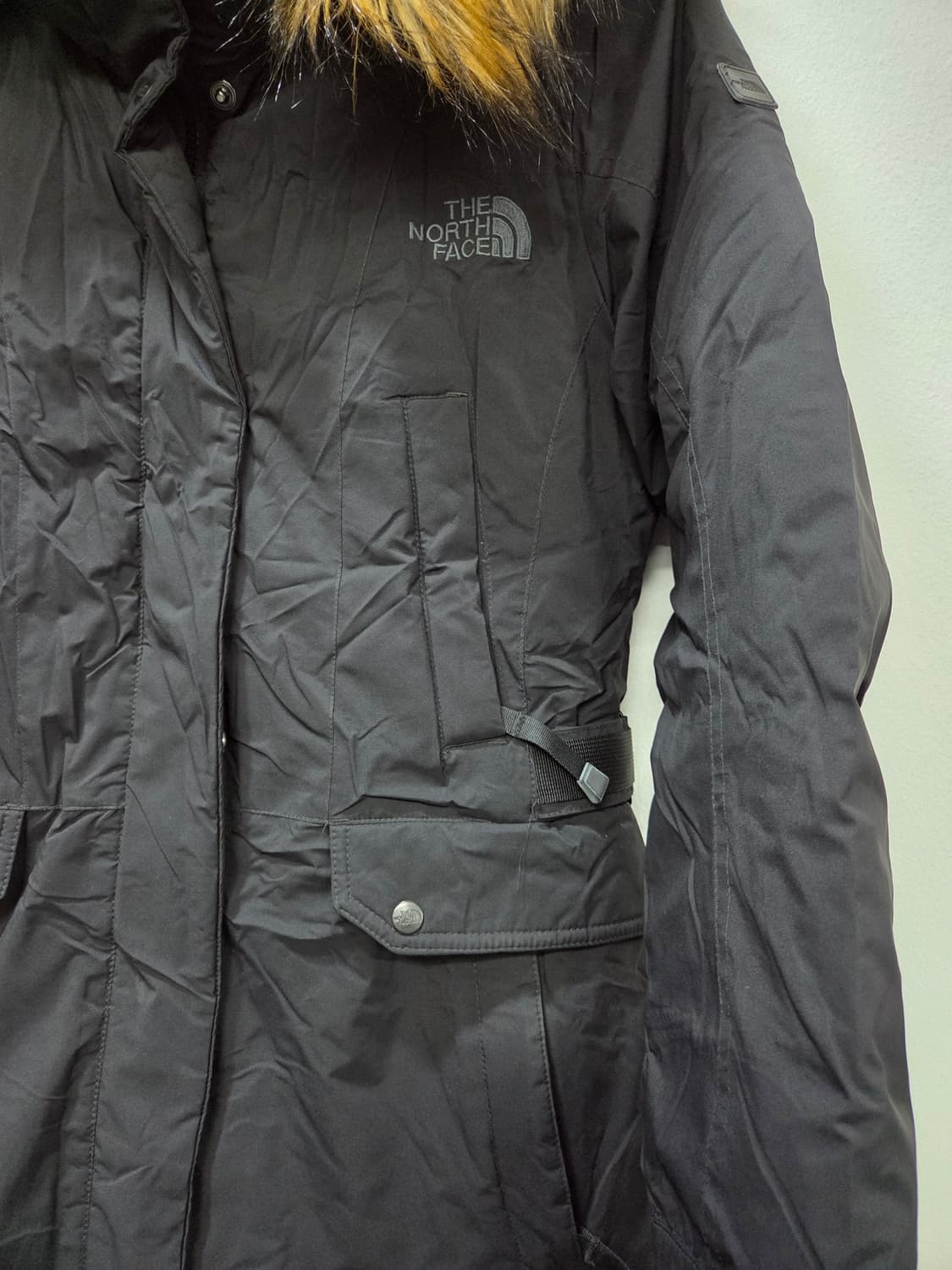 노스페이스 1211-13. 여성 블랙 롱 패딩 퍼 후드 85 상품이미지2