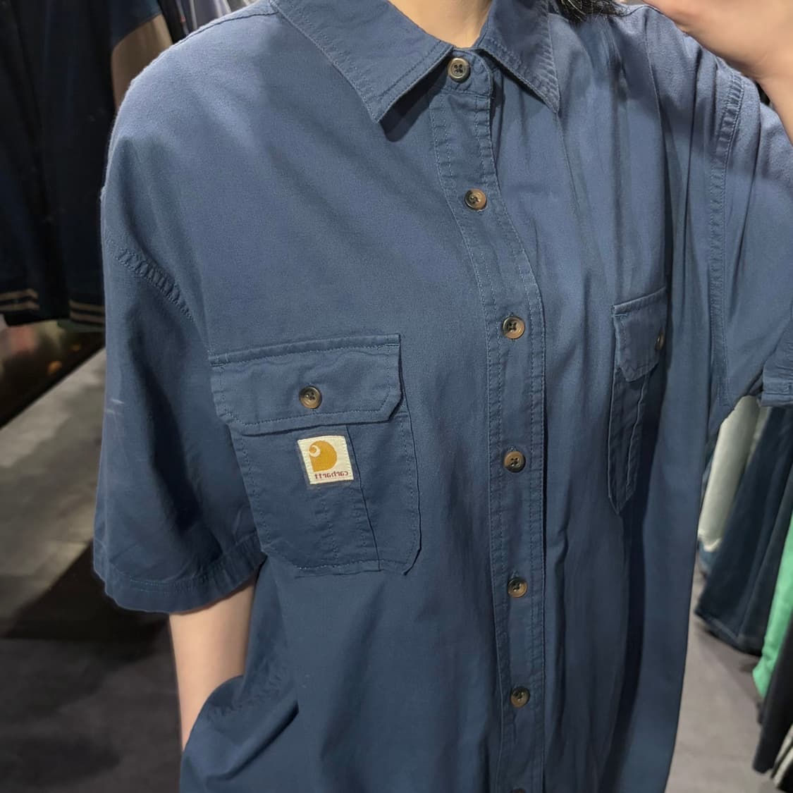 [IM] Carhartt 칼하트 투포켓 반팔 셔츠 블루 상품이미지6