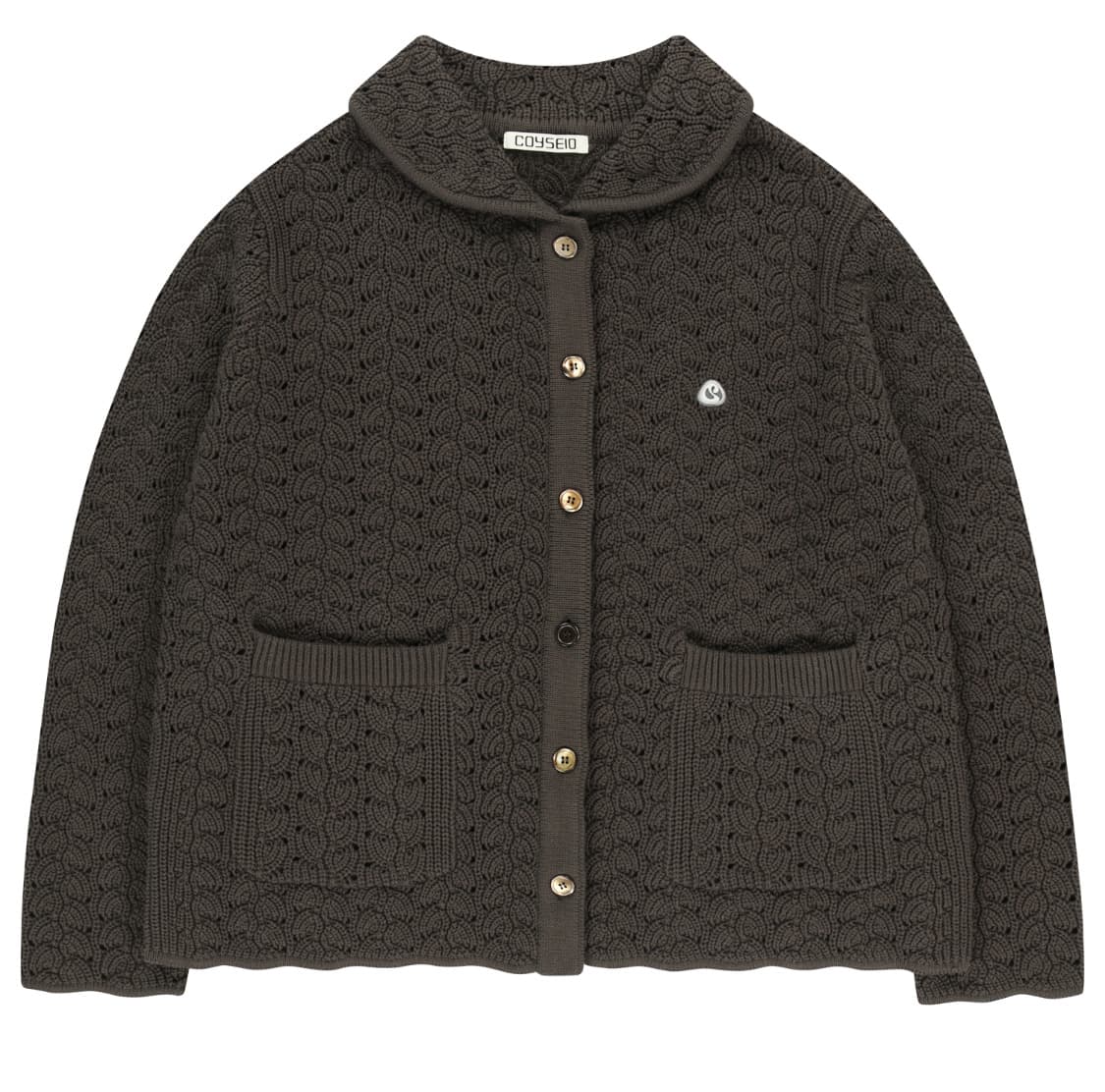 삽니다))) 웨이브 니트 가디건 다크브라운 상품이미지1