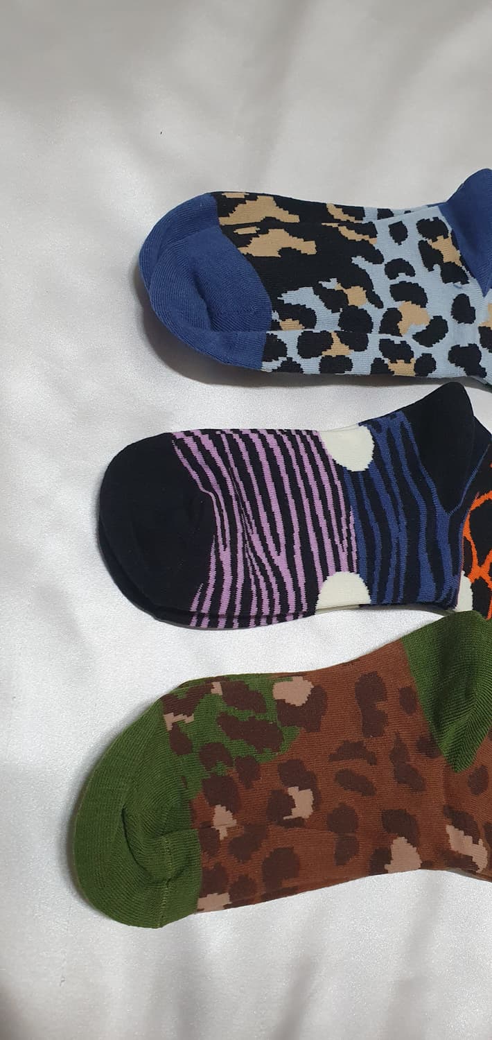 블루 퍼플 그린 브라운 호피 레오파드 지브라 얼룩말 비비안웨스트우드 양말 상품이미지8