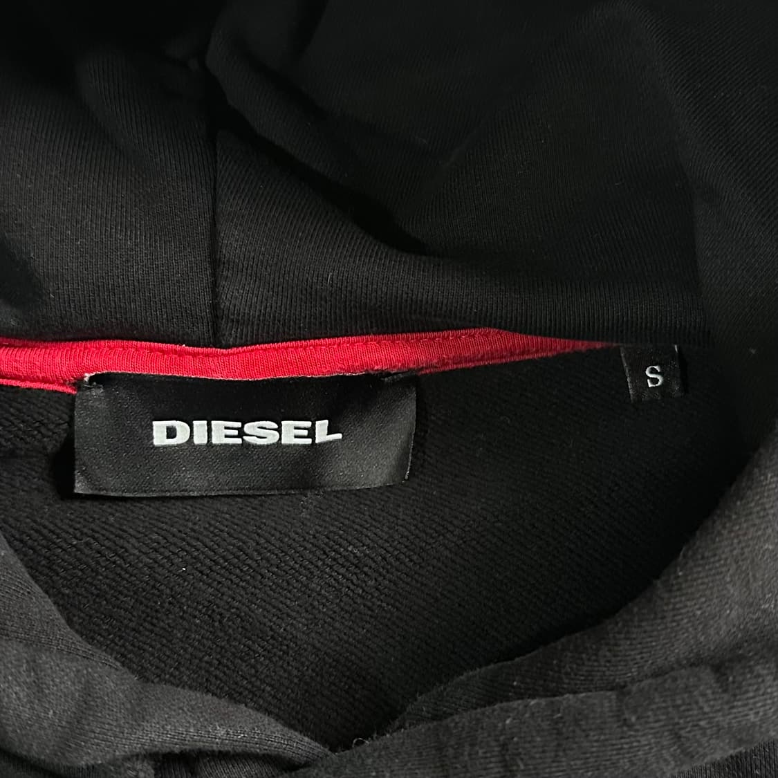 디젤 로고 블랙 후드티 상품이미지5
