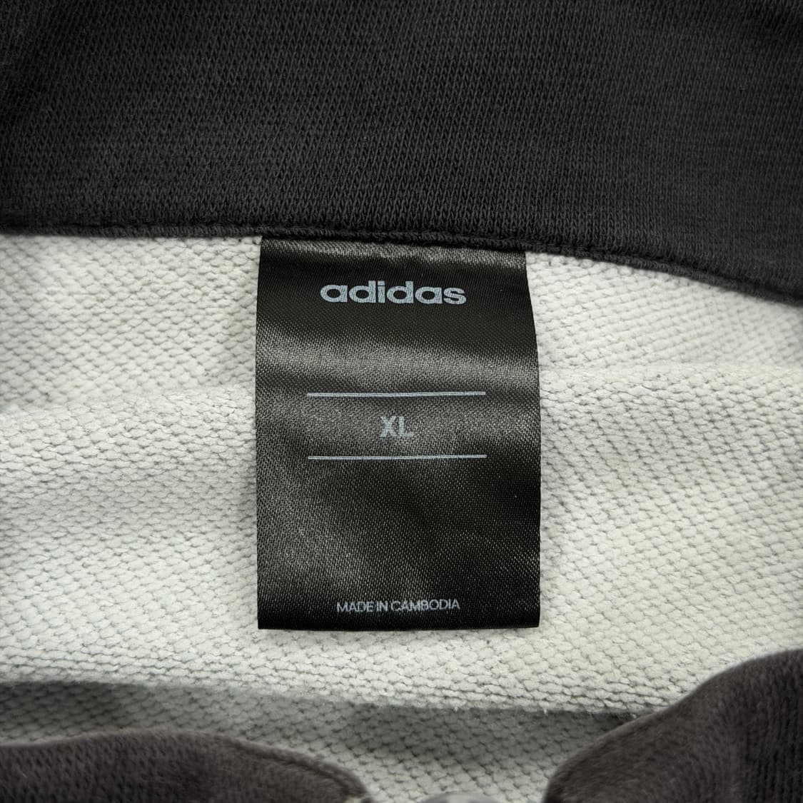 아디다스 빈티지 리니어로고 그레이 회검 코튼 면져지 집업 자켓 XL 상품이미지4