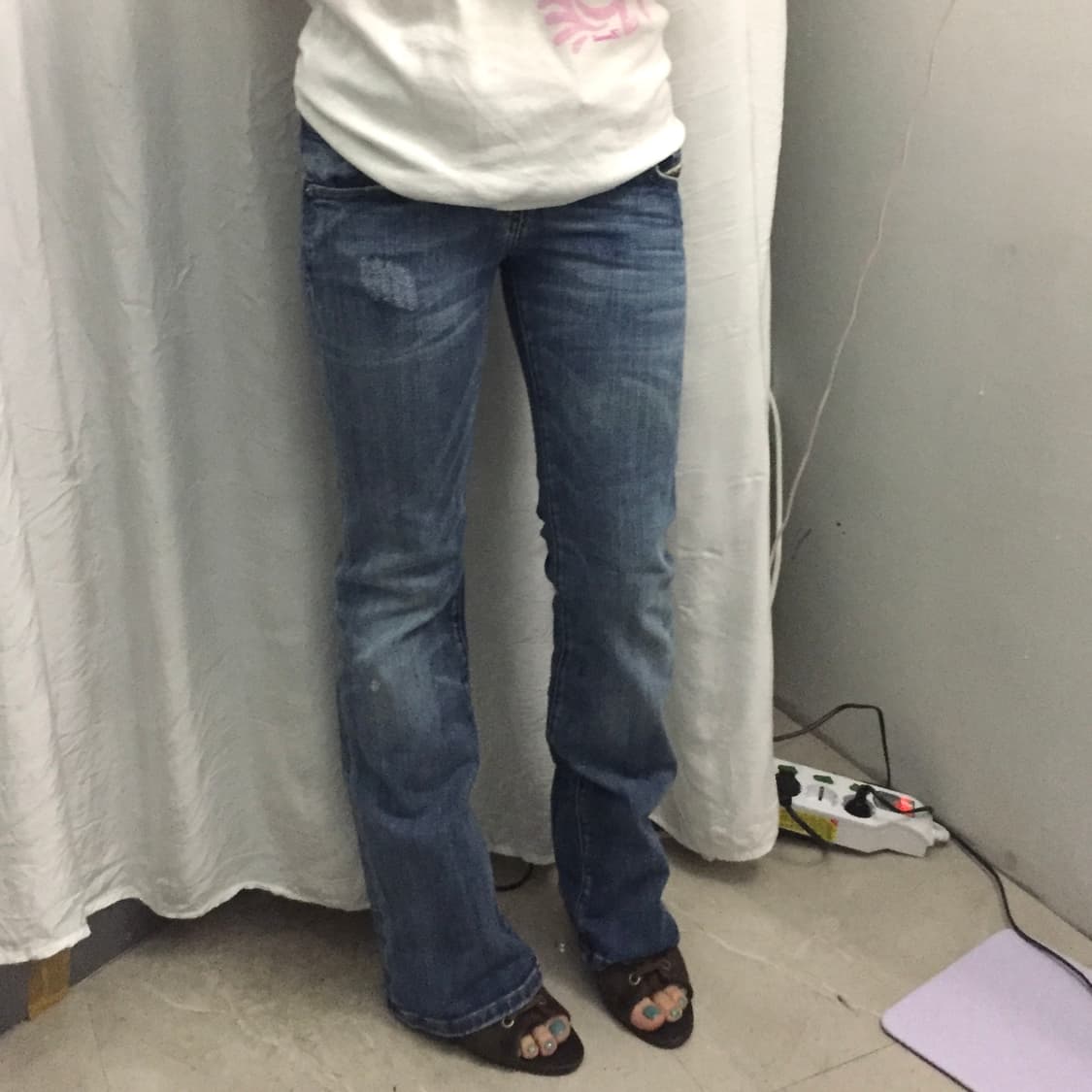 Diesel 디젤 로우 중청 데미지 데님 팬츠 상품이미지1