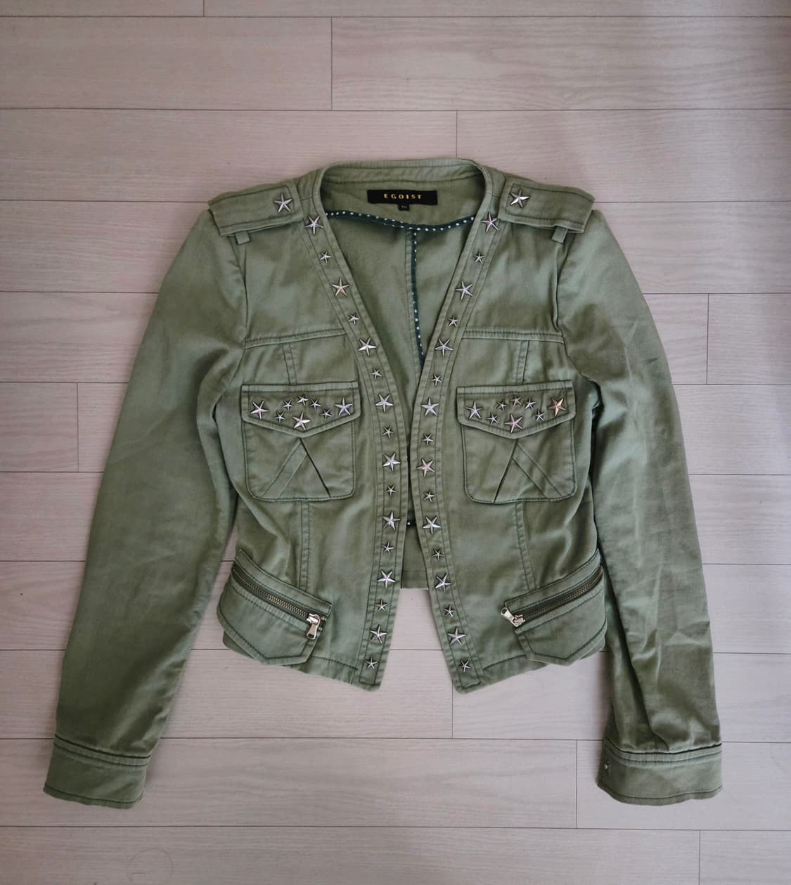 Egoist 카키 야상 자켓  별디테일 y2k 상품이미지1