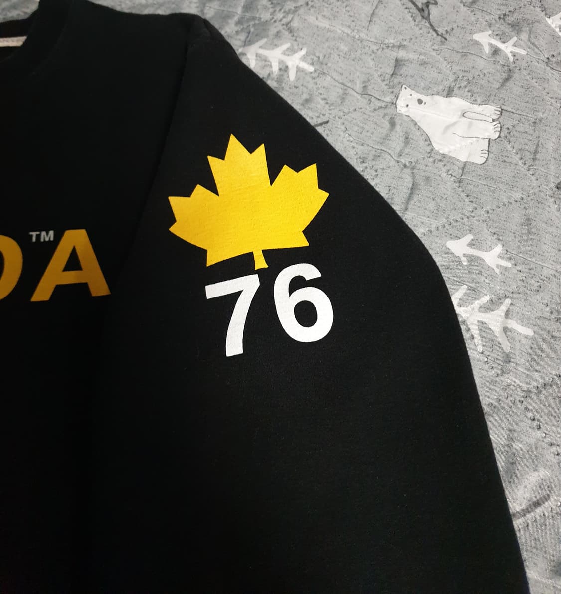 그랜피니 캐나다 기모 맨투맨 블랙 (M) 상품이미지2