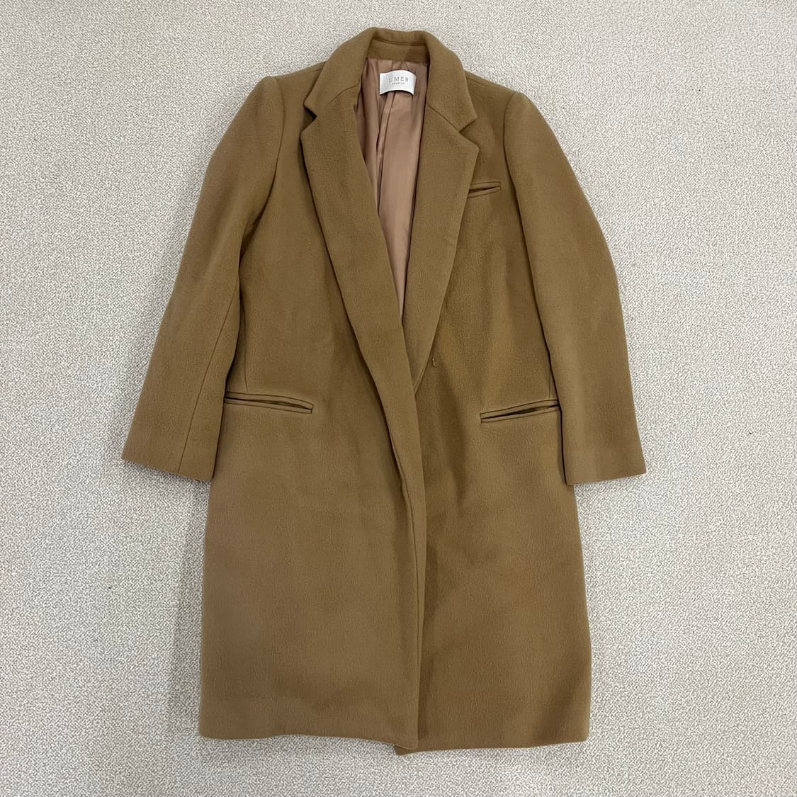 실측확인 유메르 카멜 롱 코트 자켓 0203M1 상품이미지1