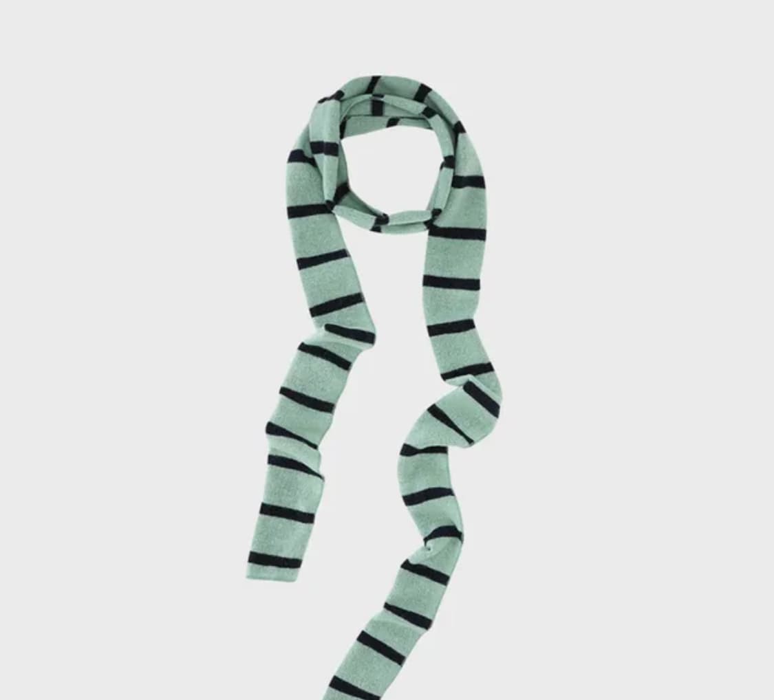 무음 레이지 스트라이프 머플러 민트네이비 상품이미지1