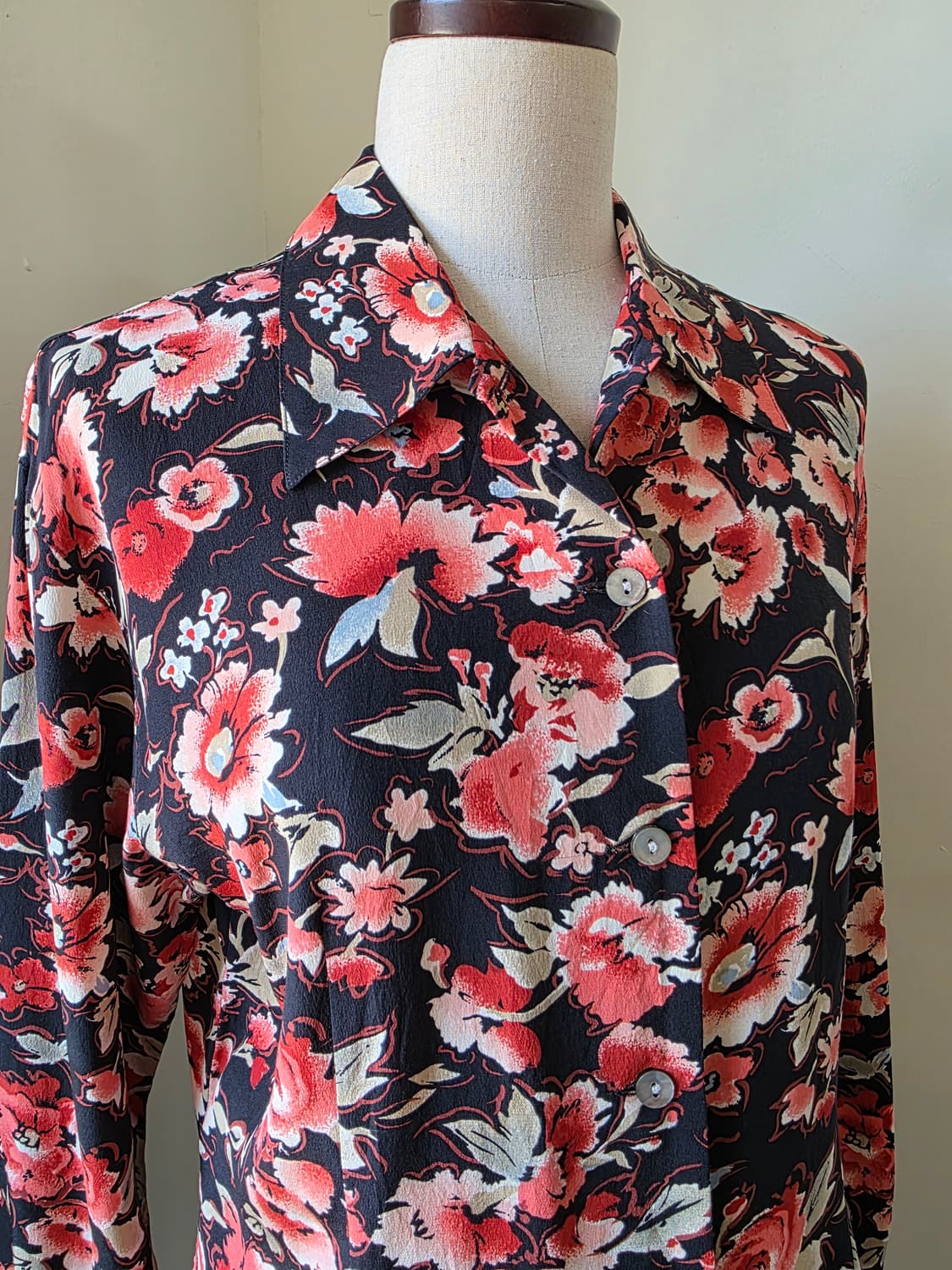 제라르다렐 실크100 플라워 롱 블라우스 상품이미지2