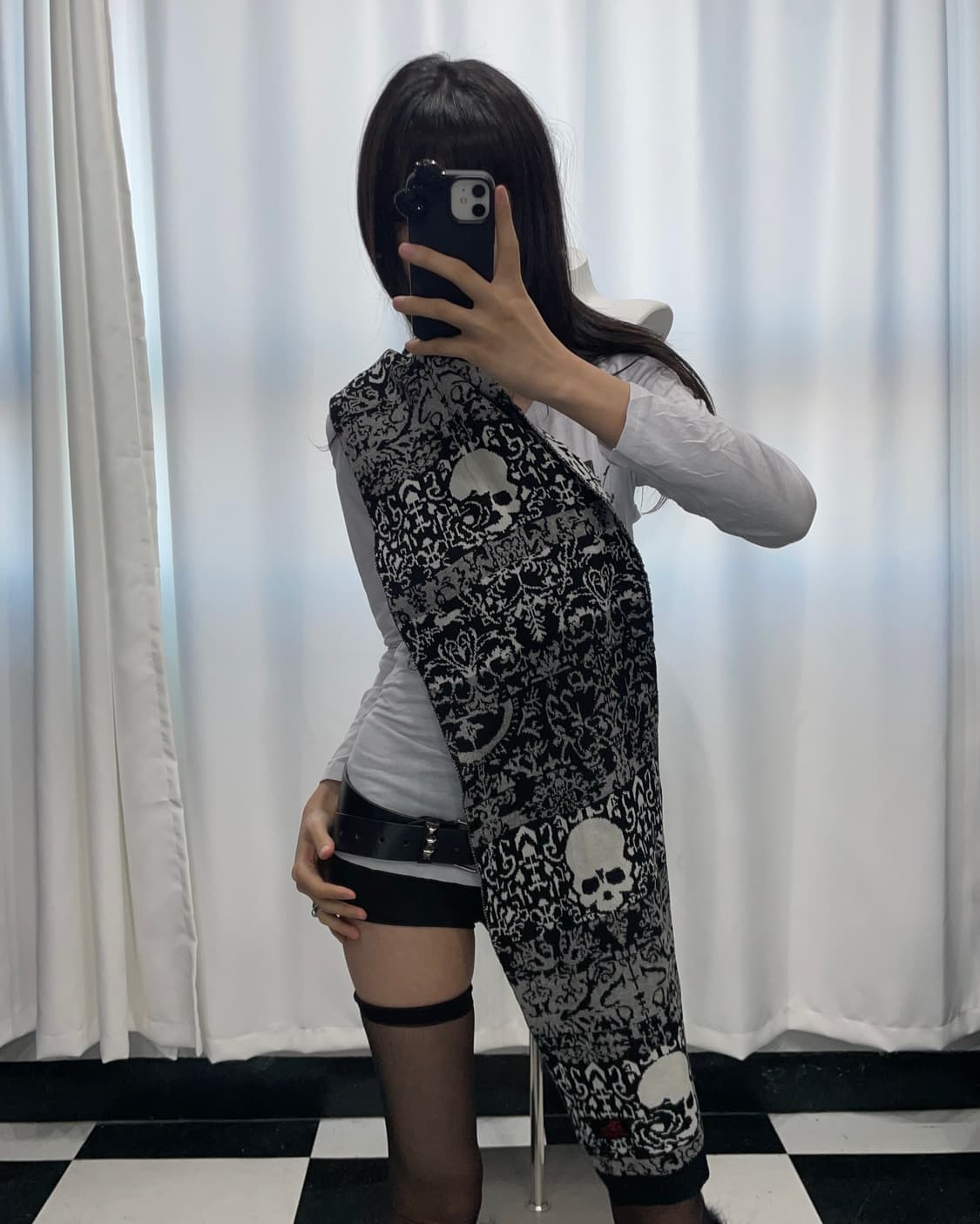 🎸스컬 패턴 머플러🎸 상품이미지4