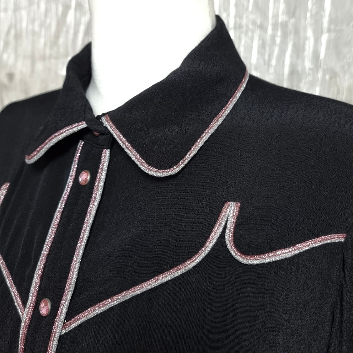 마쥬 maje 블랙핑크 블라우스 셔츠 (55) 상태굿 상품이미지5