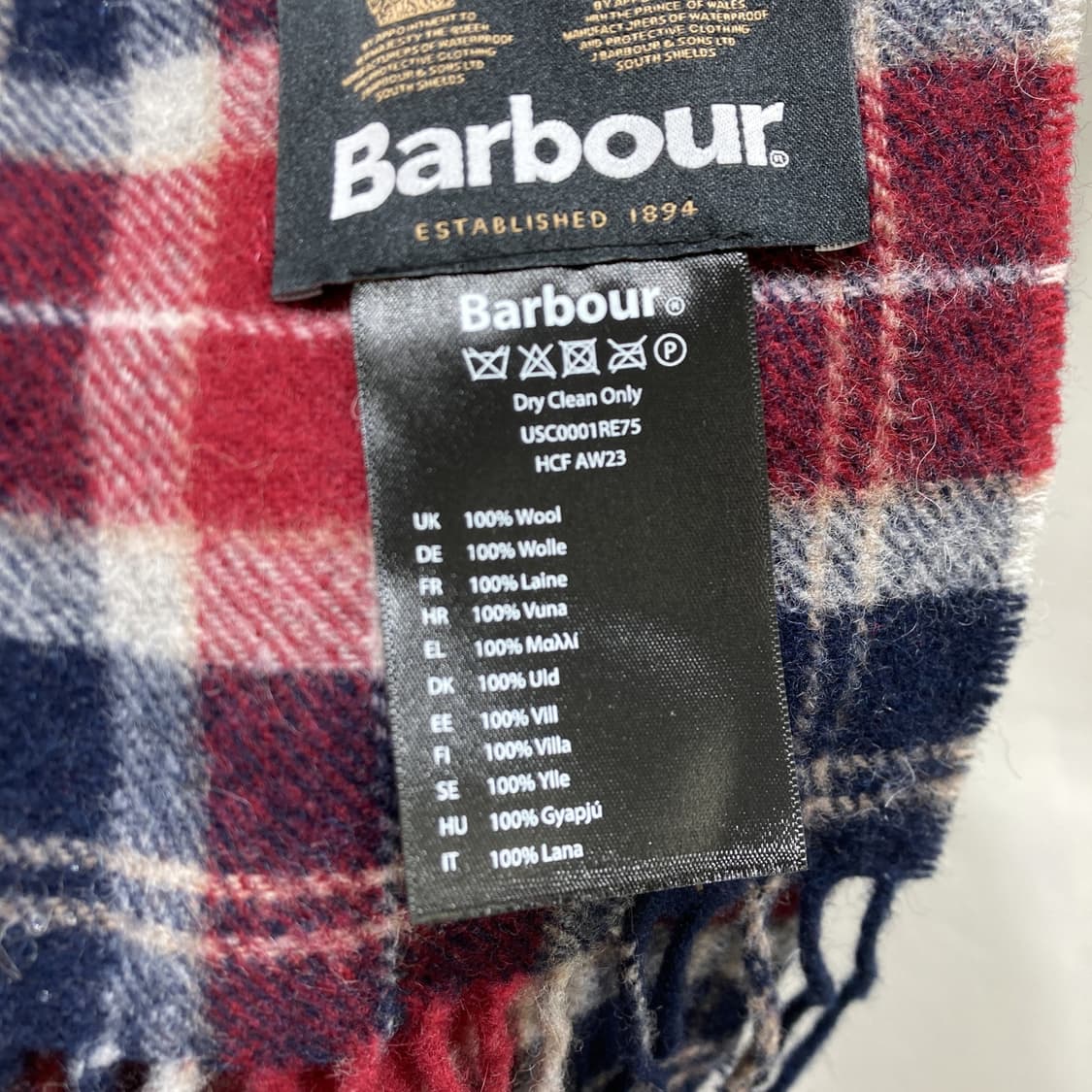 Barbour 바버 정품 체크 모100 머플러 목도리 상품이미지3