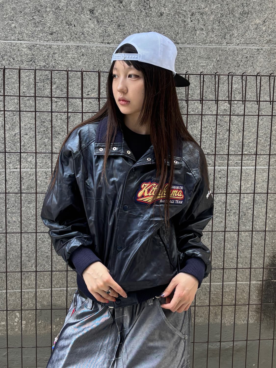 빈티지 블랙 바시티 자켓 상품이미지3