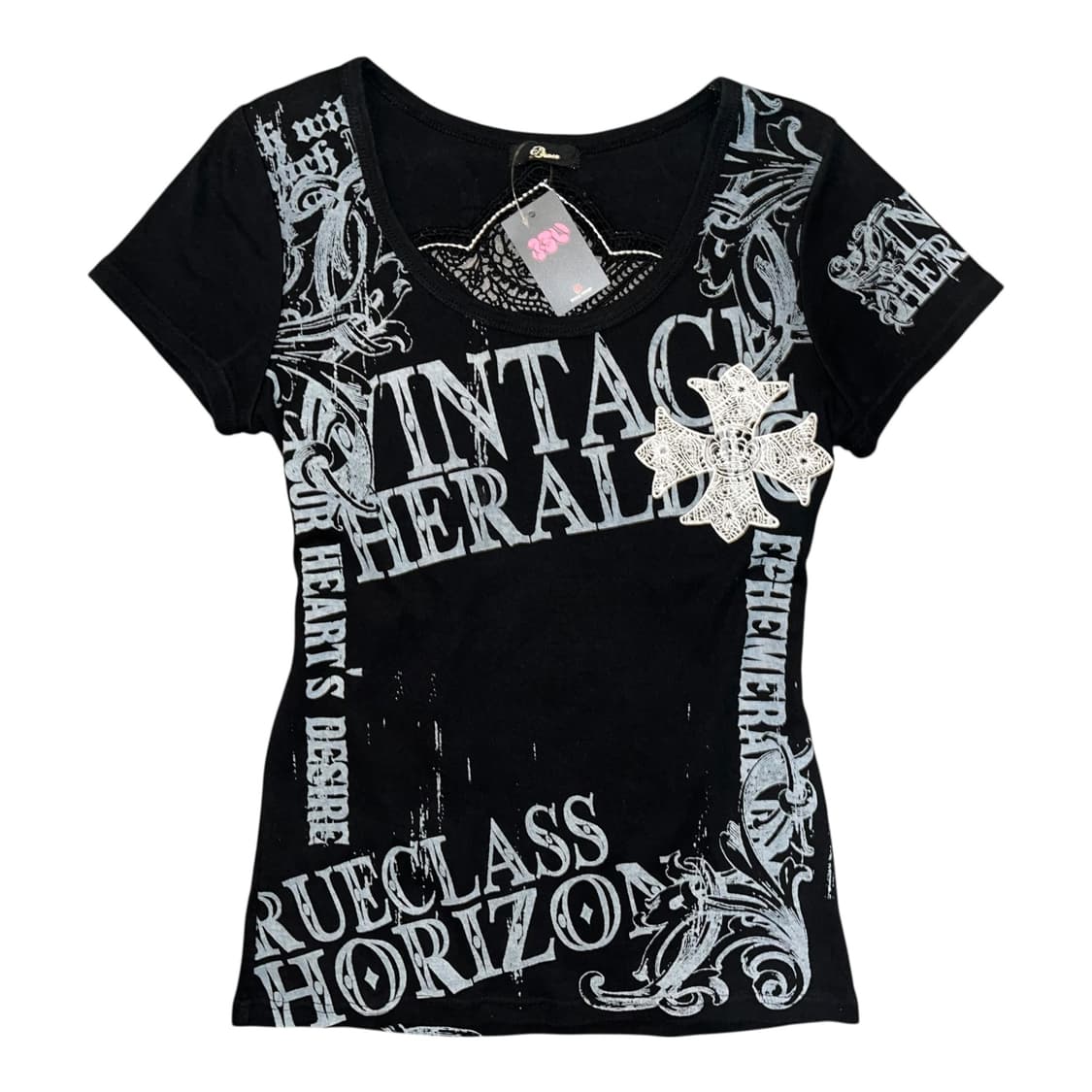 DURER 듀러 크로쉐 십자 프린팅 반팔티 y2k펑크갸루 상품이미지3