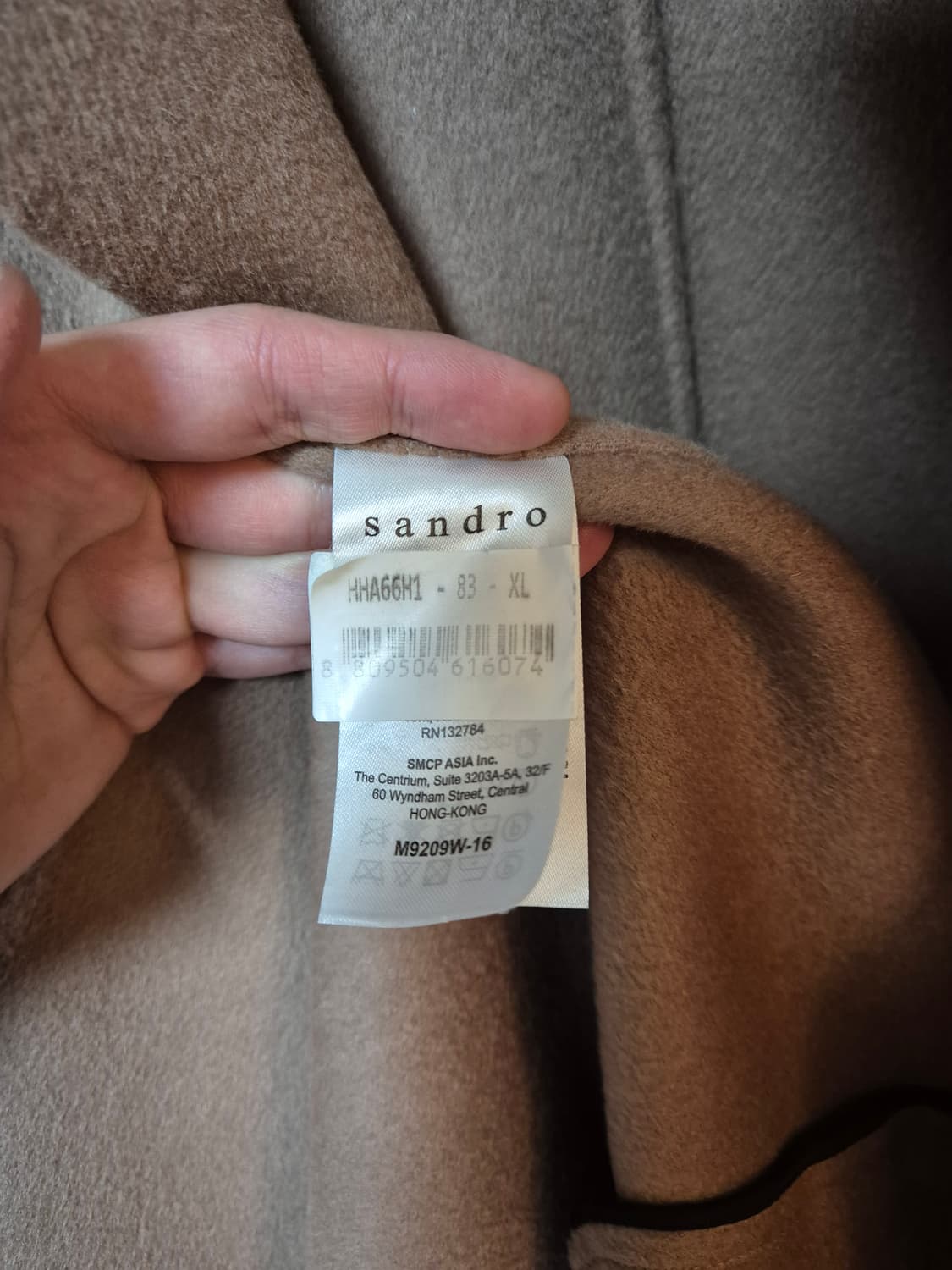 산드로옴므 캐시미어 더블코트 XL 베이지 상품이미지3