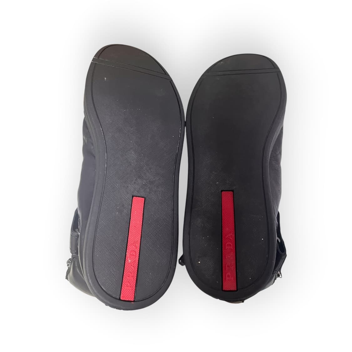 [285] 프라다 블랙 레더 하이탑 벨크로 스니커즈  상품이미지5