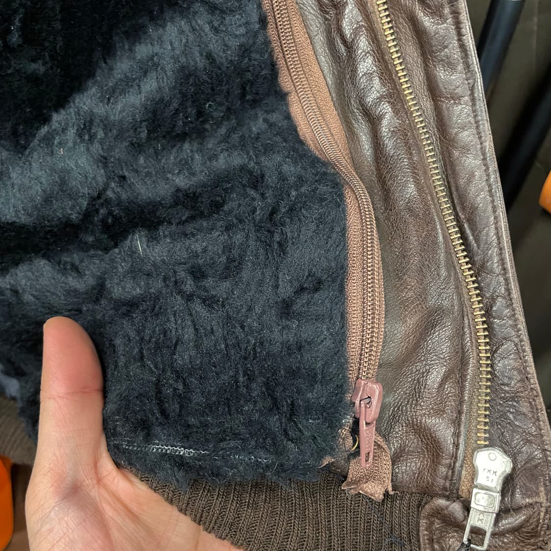 90s USA 빈티지 G-1 항공 봄버 리얼 레더 자켓 상품이미지7