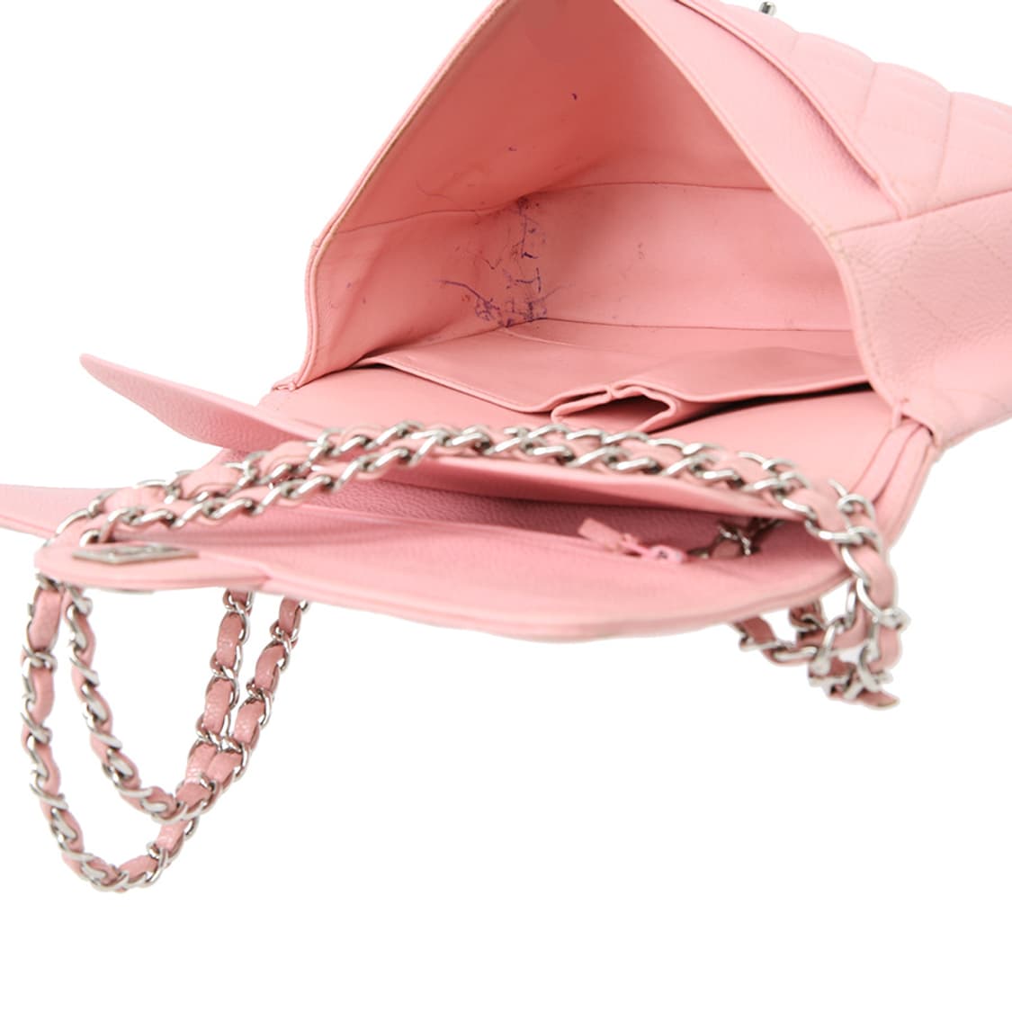 샤넬 클래식 캐비어 미듐 핑크 빈티지 체인 숄더백 A01112 상품이미지10