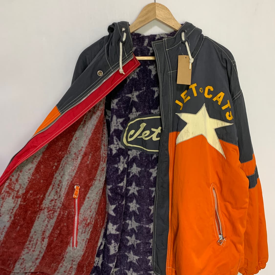 jpn 일본 빈티지 오렌지 스타 후드 바람막이 2010s 상품이미지5