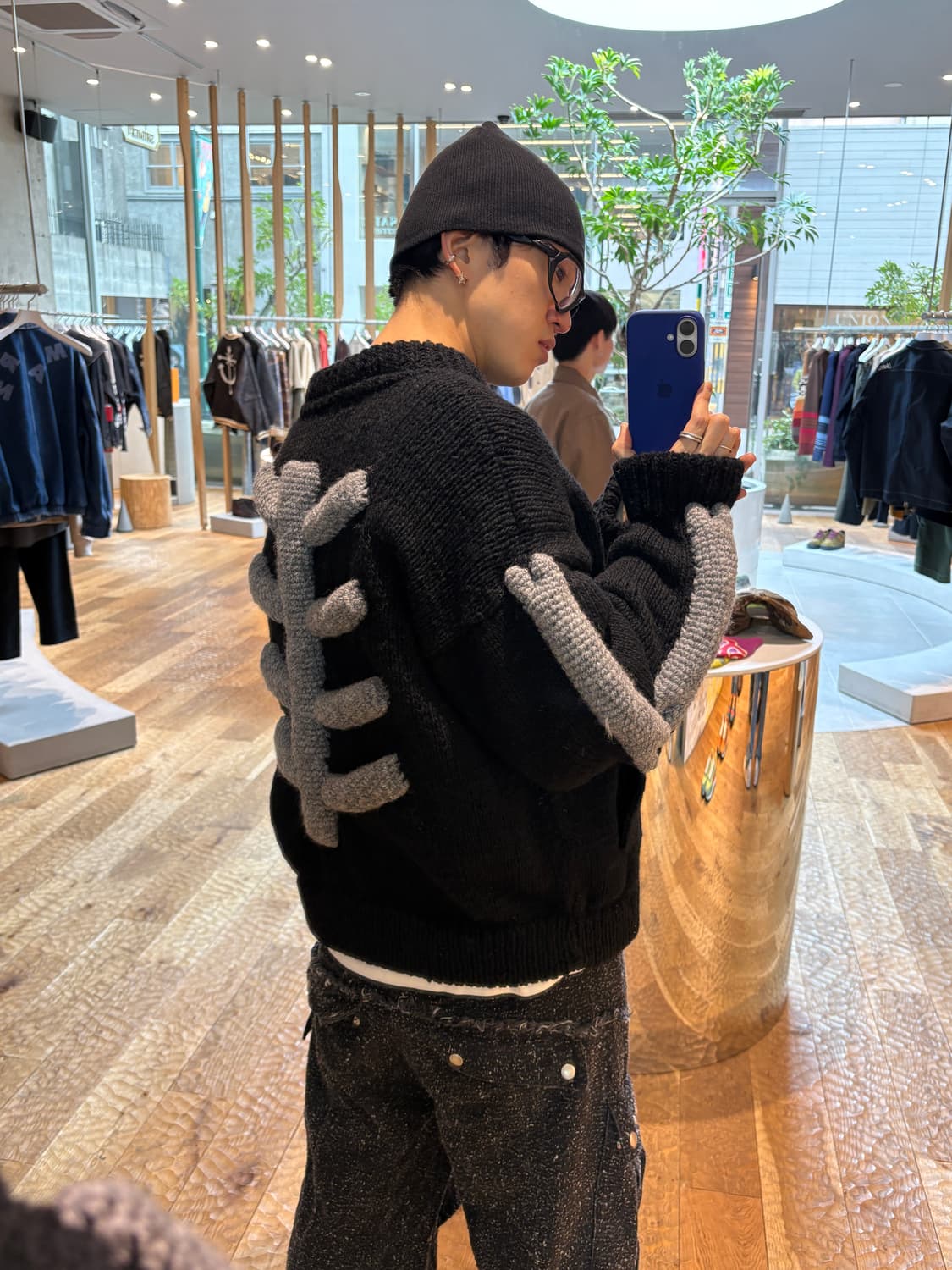 Knit MA-1 3D bone 마원 니트 본 상품이미지1