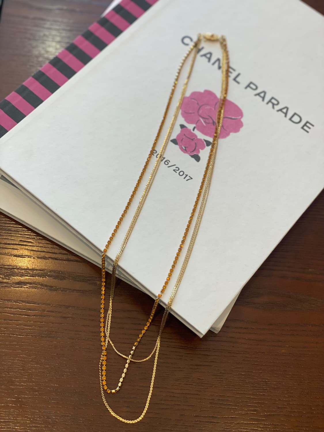 빈티지ㅜ골드 큐빅 레이어드 목걸이 상품이미지2