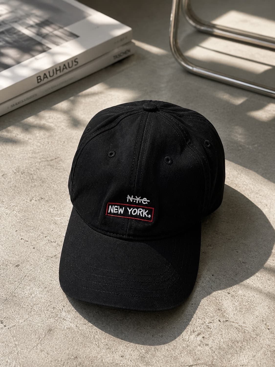 [청림모자] NYC 레터링 블랙 볼캡 상품이미지1