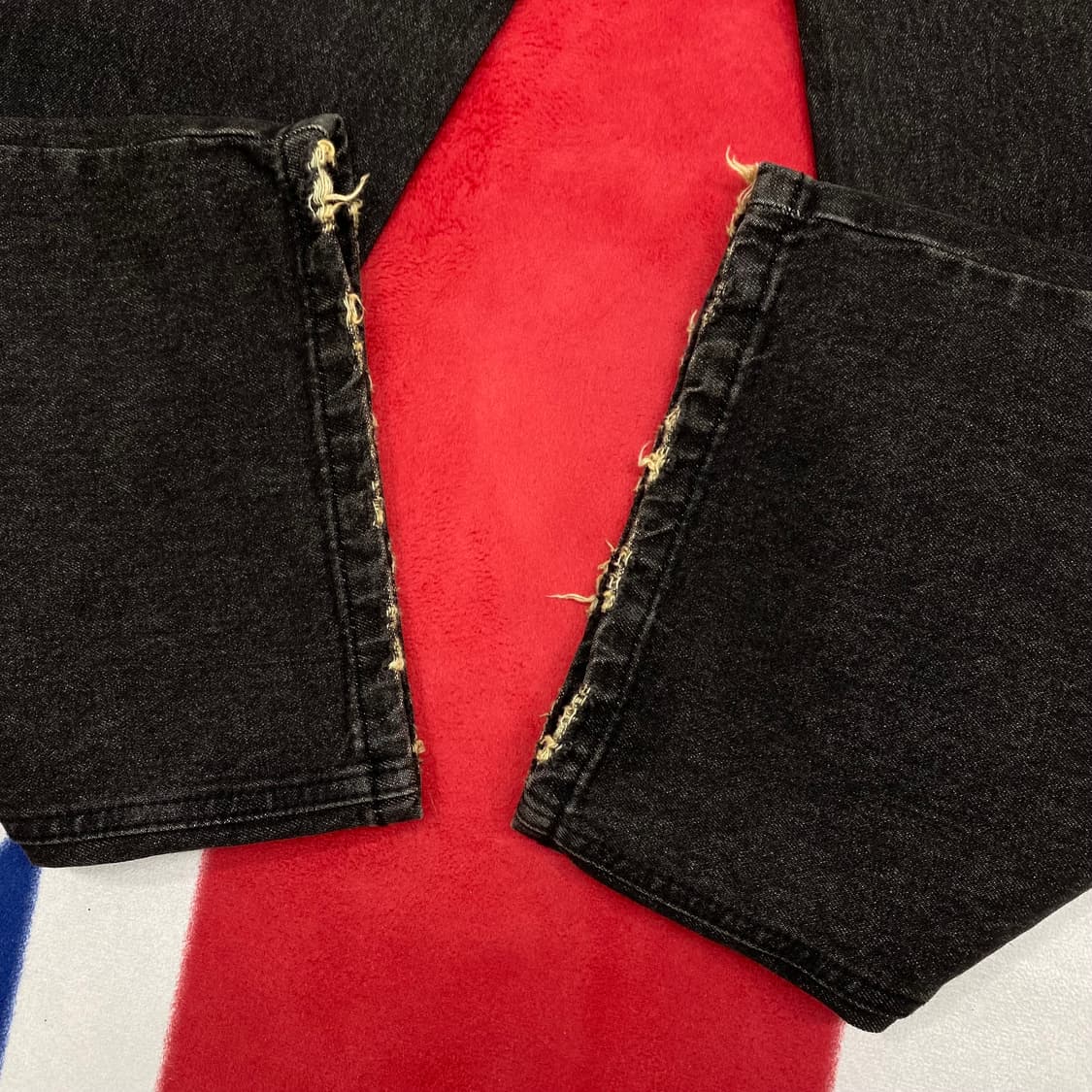 데미지 와이드 흑청팬츠 S  상품이미지5